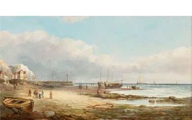 WILSON, JOHN JAMES (1818-1875), "Uferszene mit Fischern vor der Küste"