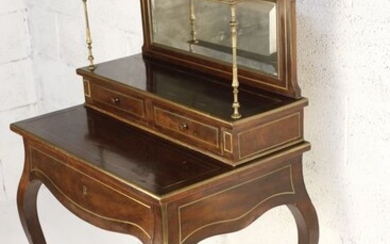 Writing Desk / bonheur du jour - Napoleon III - Brass, Mahogany - Late 19th century