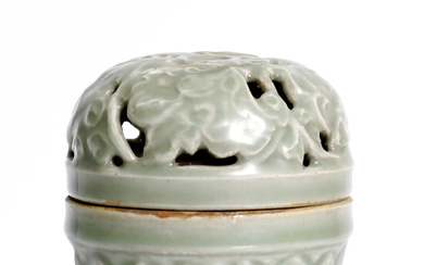antique, fine Chinese, celadon censer, early Qing dyn.