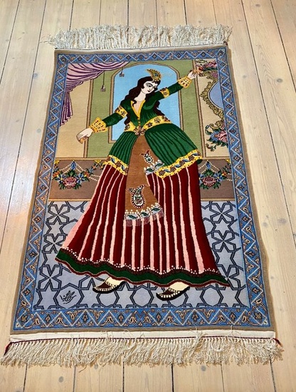 isfahan handmade with korkwool, and silk inlays - Isphahan - Rug - 80 cm - 135 cm