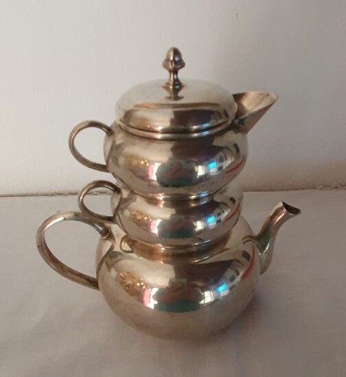tea set (3) - .800 silver - Italy - Second half 20th century