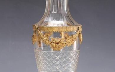 vase, France, around 1890, crystal glass, cut,...