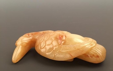 Chinese Jade Duck Figure