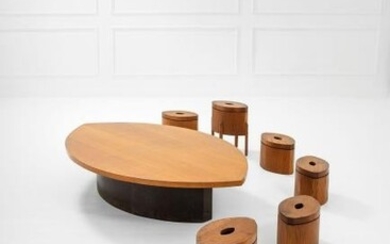 Big coffe table and six stools