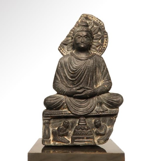 Gandhara Schist Figure of Buddha in Meditation, c.