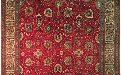10 x 13 Red Semi Antique Persian Mahal Rug