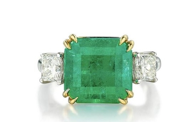 A 6.03-Carat Colombian Emerald and Diamond Ring