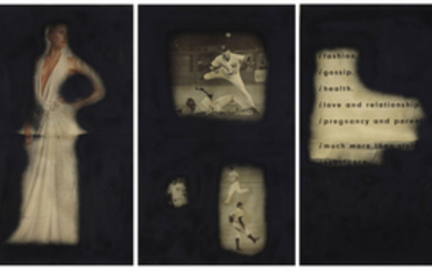 Kerstin Brätsch (b. 1979), Three untitled works on newsprint