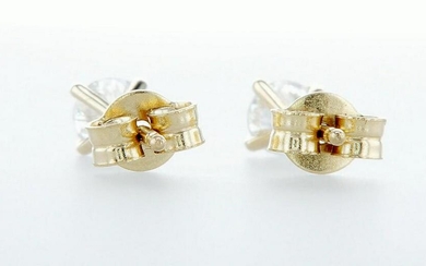 14 k. Yellow gold - Earrings Round Brilliant Diamond