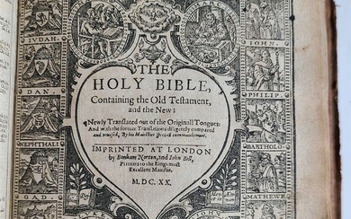 1620/1621 BIBLE in ENGLISH antique ILLUSTRATED by Bonham Norton & John Bill