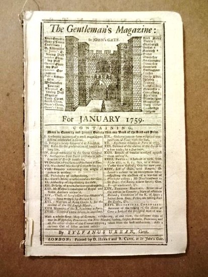 1759 Gentleman's Magazine Colonial America Oneida
