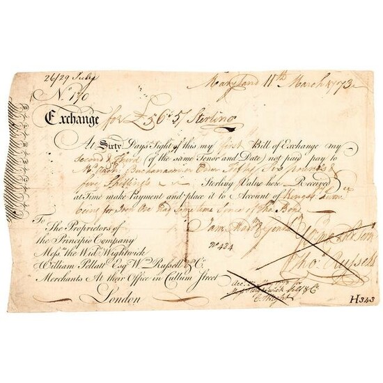 1768 Principio Company Ironworks MD Rare Document