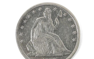 1877 US SEATED LIBERTY 50 CENT COIN UNC