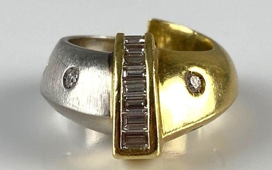 18K Gold/Platinum Diamond Designer Ring