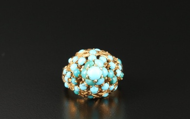 18K Turquoise Thai Princess Ring