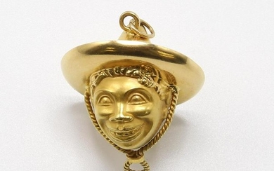 18KY Gold Head with Sombrero Pendant