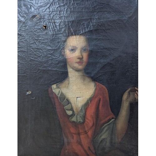18th century English School, oil on canvas, Portrait of a la...