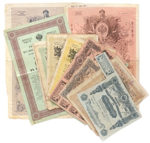 1907/5428: Russia, collection of bonds and treasury notes, incl. Pick 37A-37F, 48, 52, 53, 57, 58, 59, in total 22 pcs
