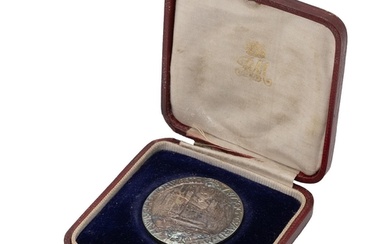 1911 Edward Prince of Wales silver Investiture medal, offici...