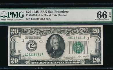 1928 $20 San Francisco FRN PMG 66EPQ