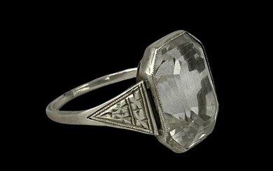 1930s Art Deco Sterling Topaz Ring