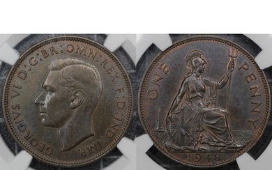 1948 Penny, NGC MS63BN, George VI. Deep & rich colours w...