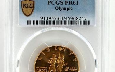 1984 W OLYMPIC $10 COMMEMORATIVE GOLD COIN PR61