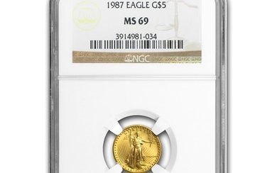 1987 1/10 oz American Gold Eagle MS-69