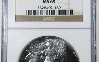 1987 AMERICAN SILVER EAGLE NGC MS-69