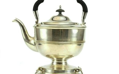19th C. Silver Plated Teapot On Stand by Walker & Hall