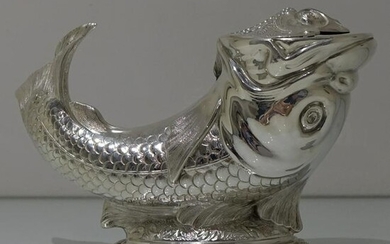 19th Century Antique Victorian Silver-plate Fish Formed