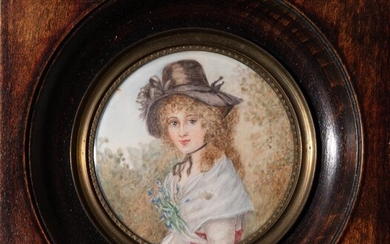 19th Century Signed Miniature Portrait Painting