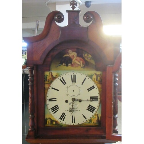 19th Century Welsh oak 8 day longcase clock marked Evans, Ca...
