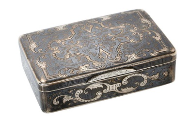 19th century Russian silver niello work snuff box