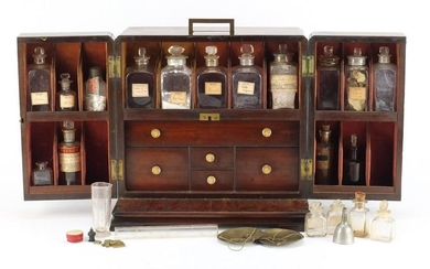 19th century mahogany apothecary table cabinet with