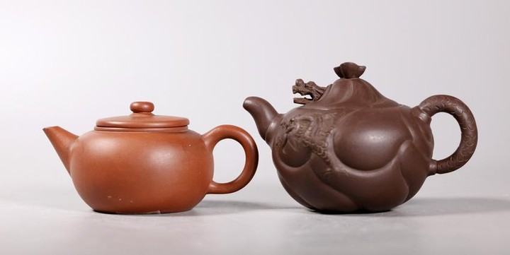 2 Chinese Yixing Teapots Dragon &Tongue; Standard