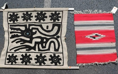(2) Native American Textiles: 2' x 2'9", 3'1 x 3'4'