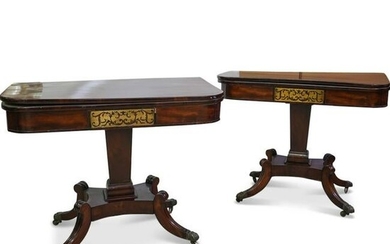 (2 Pc) Antique English Game Tables
