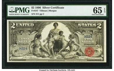 20028: Fr. 247 $2 1896 Silver Certificate PMG Gem Uncir