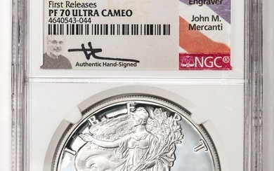 2017-S $1 Proof American Silver Eagle Coin NGC PF70 Ultra Cameo First Releases Signed