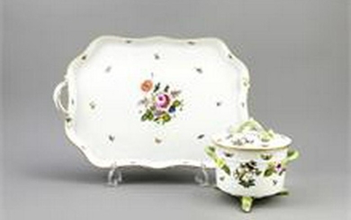 Two pieces Herend, marks after 1967, curved tray with