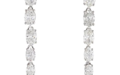 2.20 Carats Oval Pear Cut Diamond Drop Earrings in 14k Gold