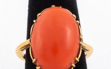 22K Yellow Gold Coral Ring