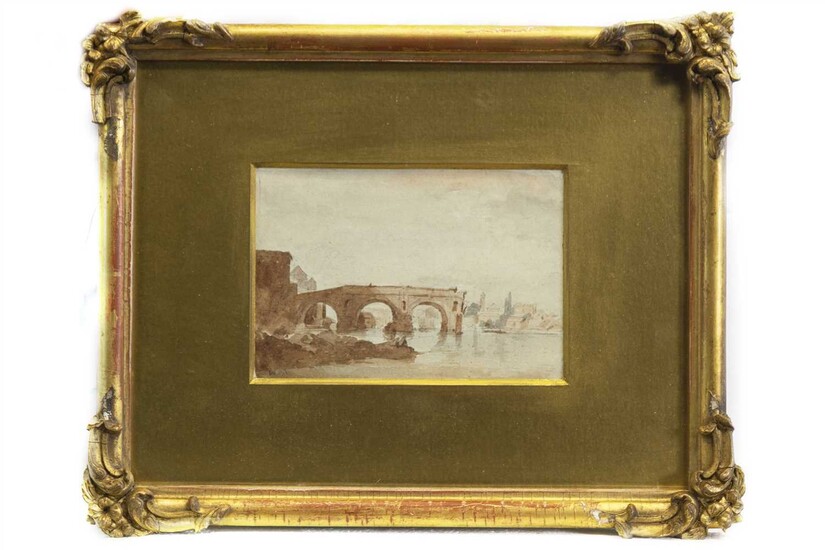 PONTE ROTTO, ROME, A WATERCOLOUR BY WILLIAM MARLOW