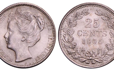 25 Cent Wilhelmina 1904. FDC.