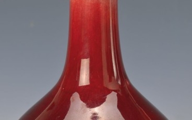 bottle vase, China, 19th c., grey-white clay,...