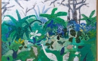 Arnold Blanch "Forest w Birds" Acrylic on Canvas
