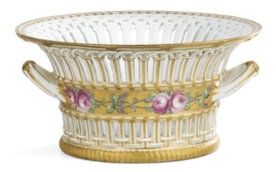 A Basket from the Dowry Service of Grand Duchess Yelena Pavlovna, Imperial Porcelain Manufactory, St Petersburg, Period of Paul I (1796-1801)