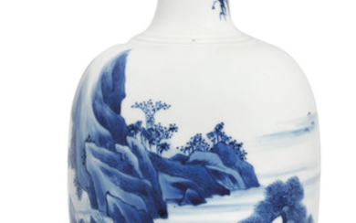 A BLUE AND WHITE 'THREE-STRING' VASE, LAIFU ZUN, KANGXI PERIOD (1662-1722)