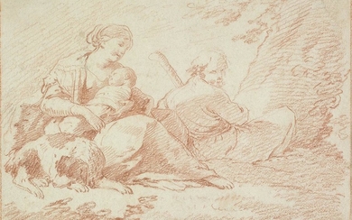 BOLOGNESE SCHOOL, 18TH CENTURY The Rest on the Flight into Egypt. Red chalk...